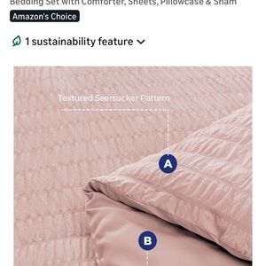 Textured Seersucker Bedding Set - Pink
